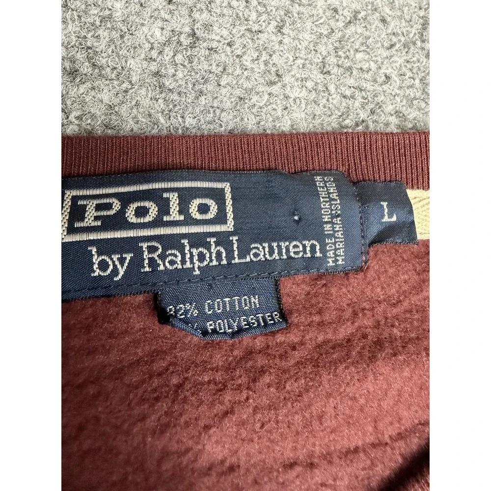 Men's Polo Ralph Lauren Crewneck Pullover Sweater Size Large Maroon Sweat Shirt